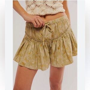 Free People Callista Printed Shorts, Green Combo, M, NWOT